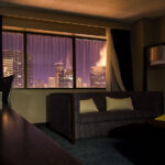 A hotel room at the Hyatt in downtown Minneapolis.