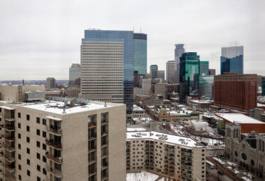 The view from the Hyatt Hotel in Downtown Minneapolis.