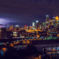 Metrodome Lightning and Downtown Minneapolis