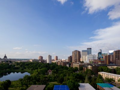 Minneapolis Skyline and Basilica from Loring Park 2013