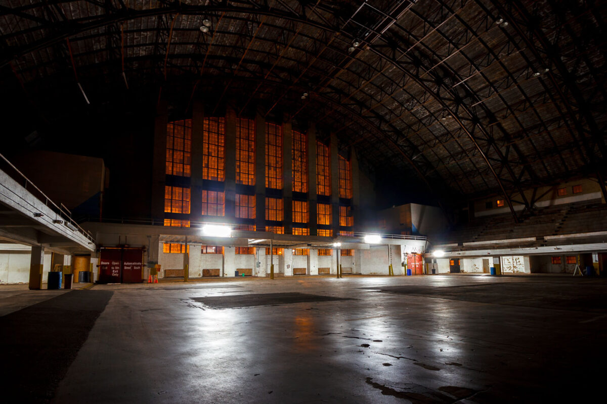 Inside the Minneapois Armory before it was renovated into a concert venue.