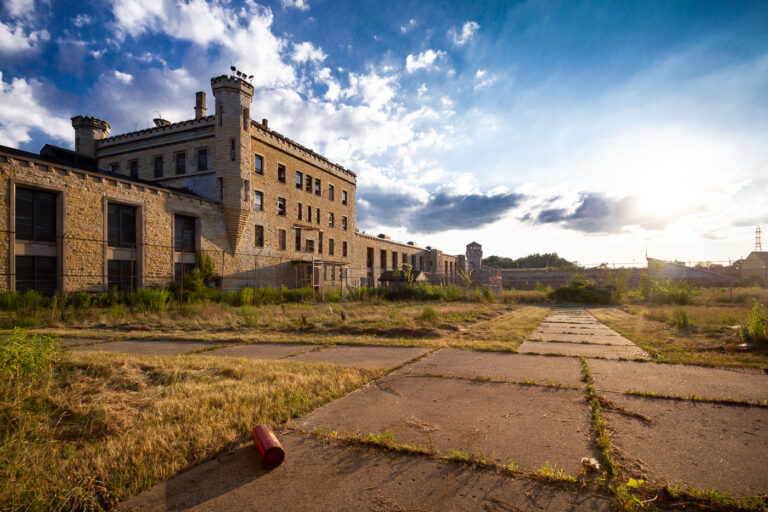 Old Joliet Prison, Illinois: Exterior View 1 The Old Joliet Prison, a Gothic Revival structure in Joliet, Illinois, built 1858-1860, stands abandoned after its closure in 1977.