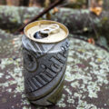 A Schmidt's Beer can found in the woods.