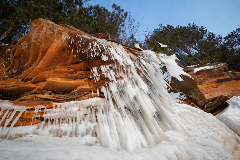 Frozen Sea Caves, Apostle Islands National Lakeshore 3 Ice-covered sandstone cliffs at the Apostle Islands National Lakeshore mainland sea caves on Lake Superior.