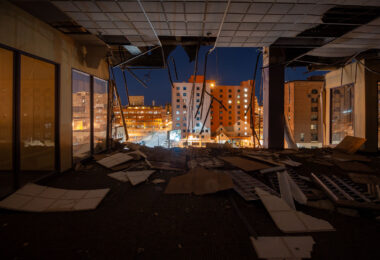 Demolition of the Star Tribune building in downtown Minneapolis.