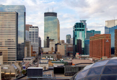 The view from the Millennium Hotel in Downtown Minneapolis. It's probably one of my favorite views of downtown.