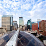 View of Downtown Minneapolis as seen from the Millennium Hotel on Nicollet Mall.
