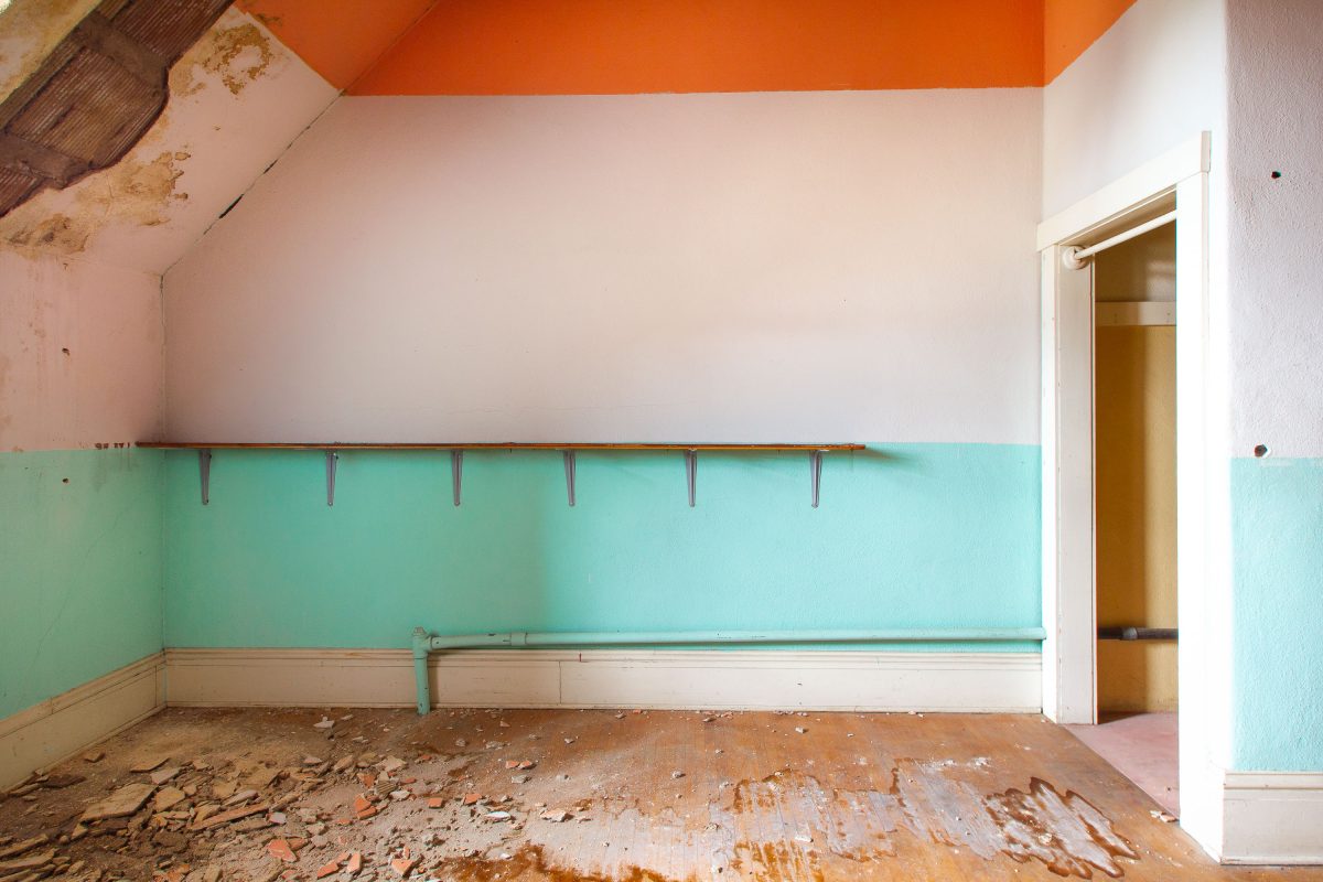 Attic Room with Coat Hooks, Fergus Falls Kirkbride Building, Minnesota