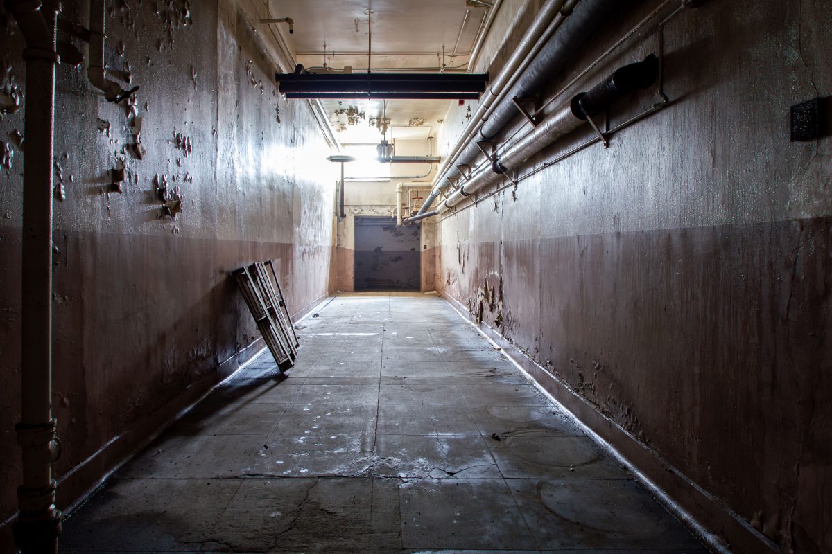 Basement Corridor with Pipes, Fergus Falls Kirkbride Building, Minnesota