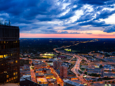 Minneapolis I-394 and I-94 Interchange at Dusk