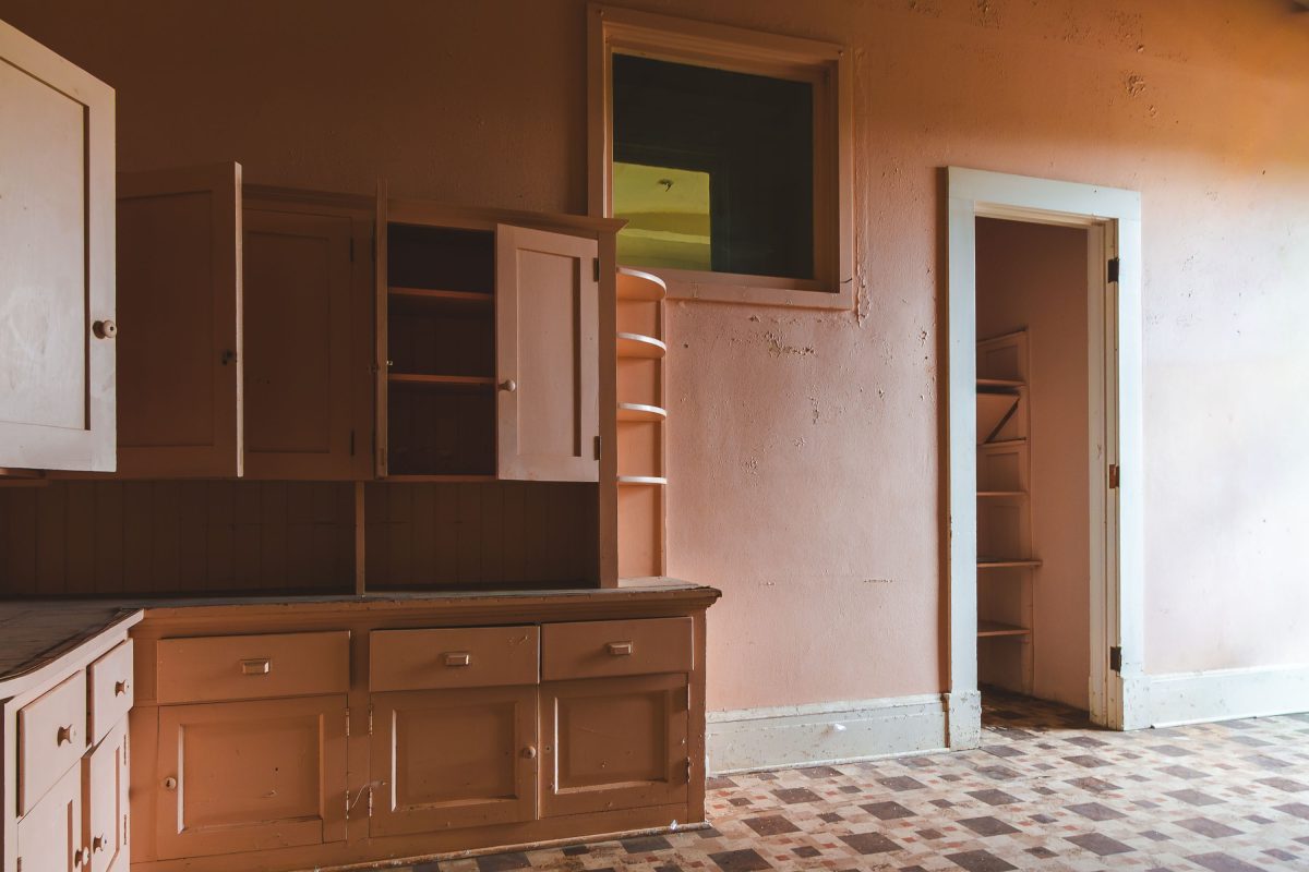 Kitchen cabinetry, Fergus Falls Kirkbride Building, Minnesota