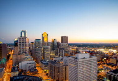 Downtown Minneapolis Skyline during Sunset 2017