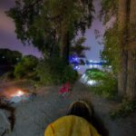 Urban island camping in Minneapolis on the Mississippi River.