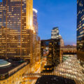 The IDS center and Crystal Court in Downtown Minneapolis.