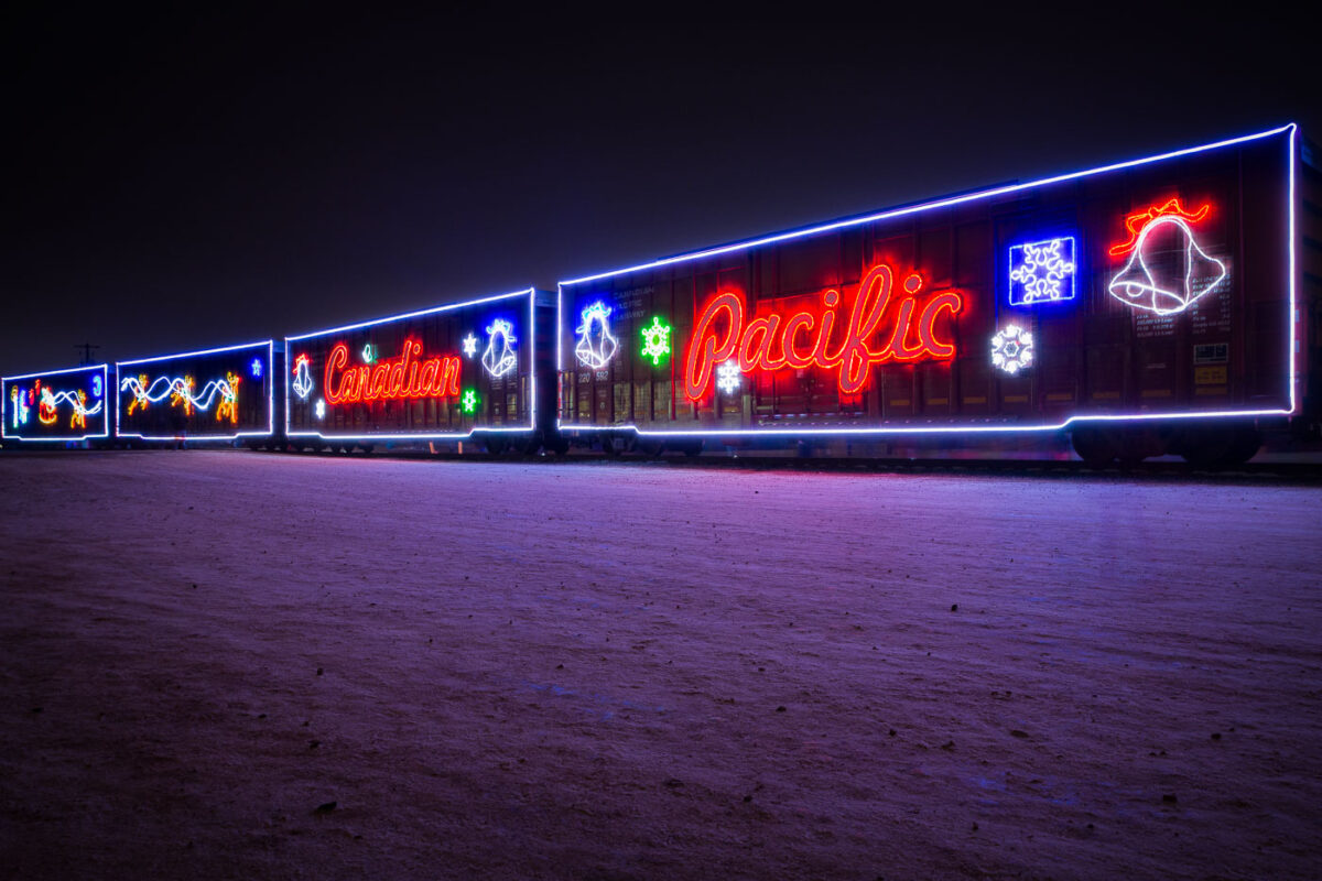 The Canadian Pacific Holiday Train rolling through Minneapolis, MN.