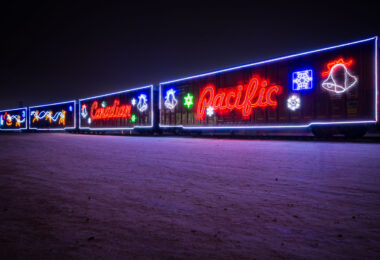 The Canadian Pacific Holiday Train rolling through Minneapolis, MN.