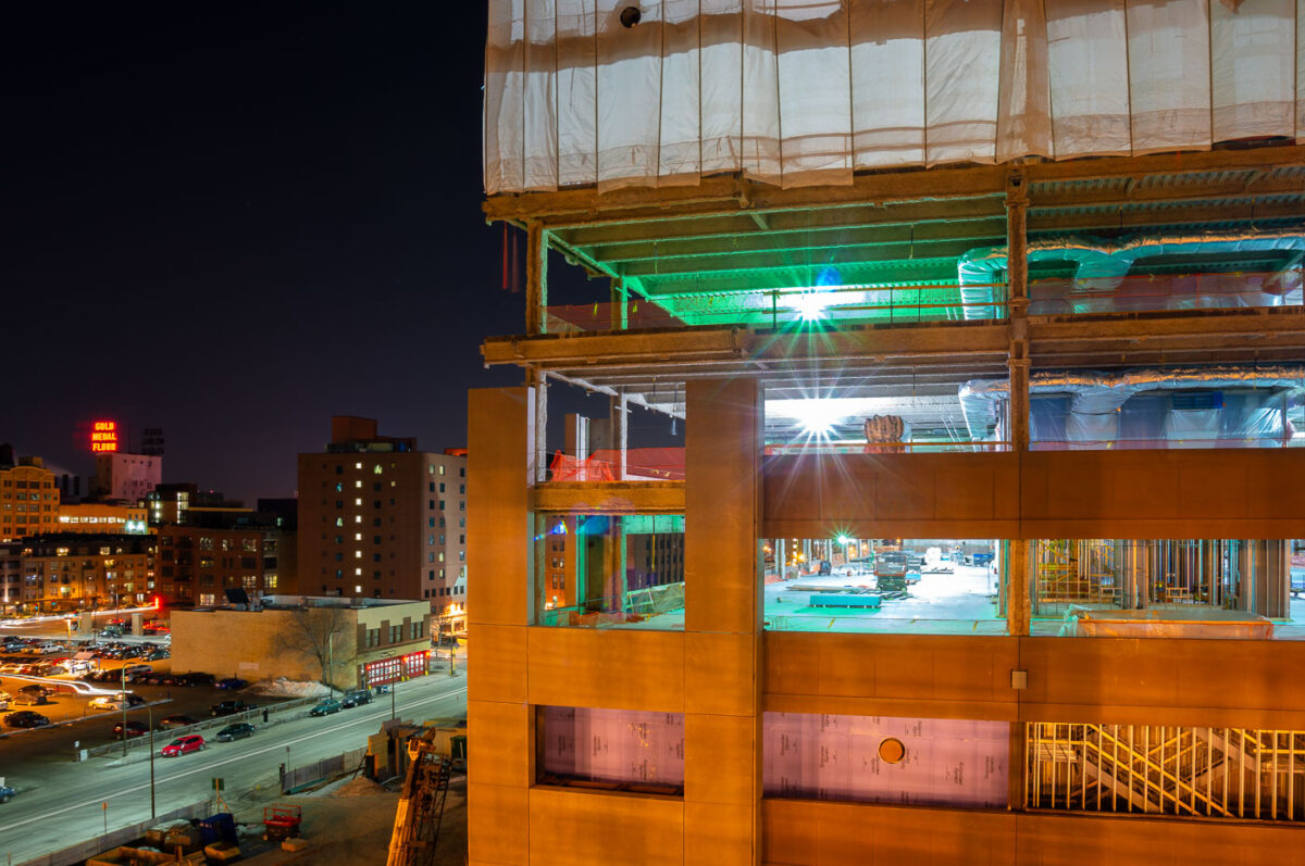 Construction of Wells Fargo Towers in Downtown East