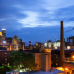 Downtown Minneapolis while US Bank Stadium was being built.