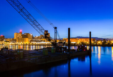 Downtown Saint Paul as seen from across the Mississippi River.