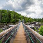 Suspension bridge in Jay Cooke State Park over the St. Louis River.