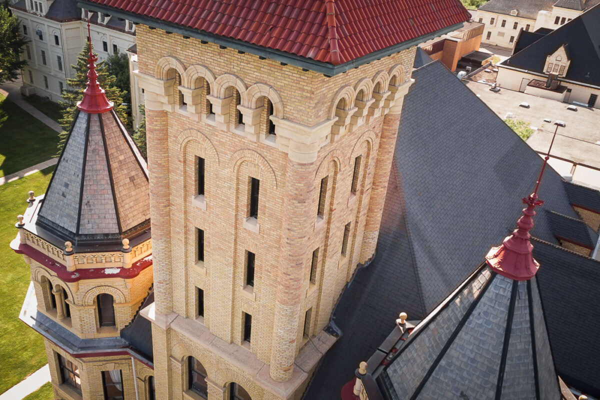 Aerial of fergus falls minnesota kirkbride