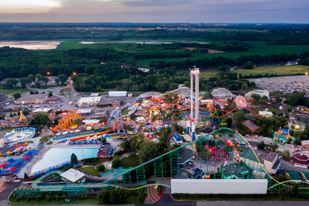 Valleyfair amusement park in Shakopee, Minnesota. The amusement park owned by Cedar Fair opened in 1976.