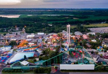 Valleyfair amusement park in Shakopee, Minnesota. The amusement park owned by Cedar Fair opened in 1976.