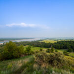 Fort Abraham Lincoln State Park overlook and the Missouri River in North Dakota.