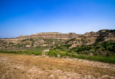 The North Dakota badlands as seen from the Theodore Roosevelt Expressway.