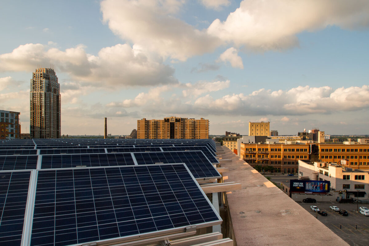 Solar Panels on Jerry Haef Ramp, Downtown Minneapolis