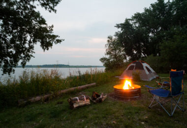 Campsite at Sportsmen Centennial Park in Garrison, North Dakota.