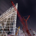 US Bank Stadium Construction Cranes