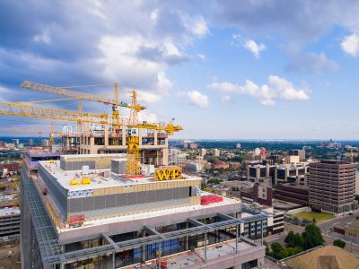 Cranes Above the Wells Fargo Towers Construction Site, Minneapolis