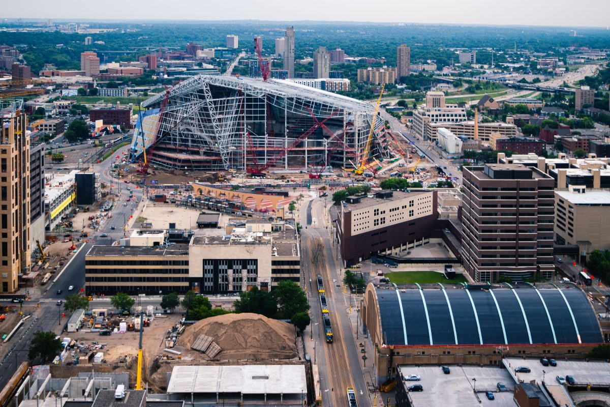 US Bank Stadium under construction on August 13 2015