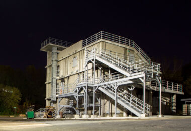 A firefighting training facility in Burnsville, Minnesota.