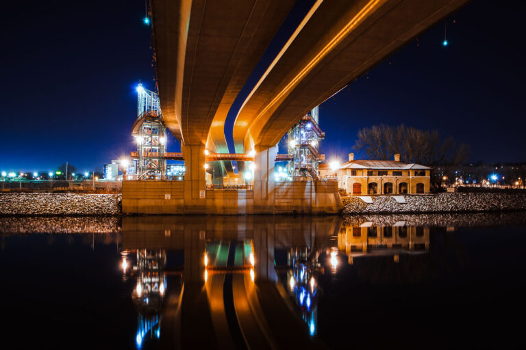 Wabasha Street Bridge Reflections 2 The Wabasha Street Bridge in downtown St. Paul, Minnesota. The bridge is over the Mississippi River.