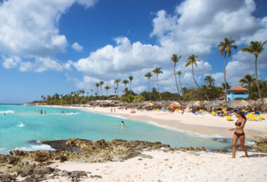 The beach at Iberostar Selection Hacienda Dominicus. Located in Bayahibe, Dominican Republic.