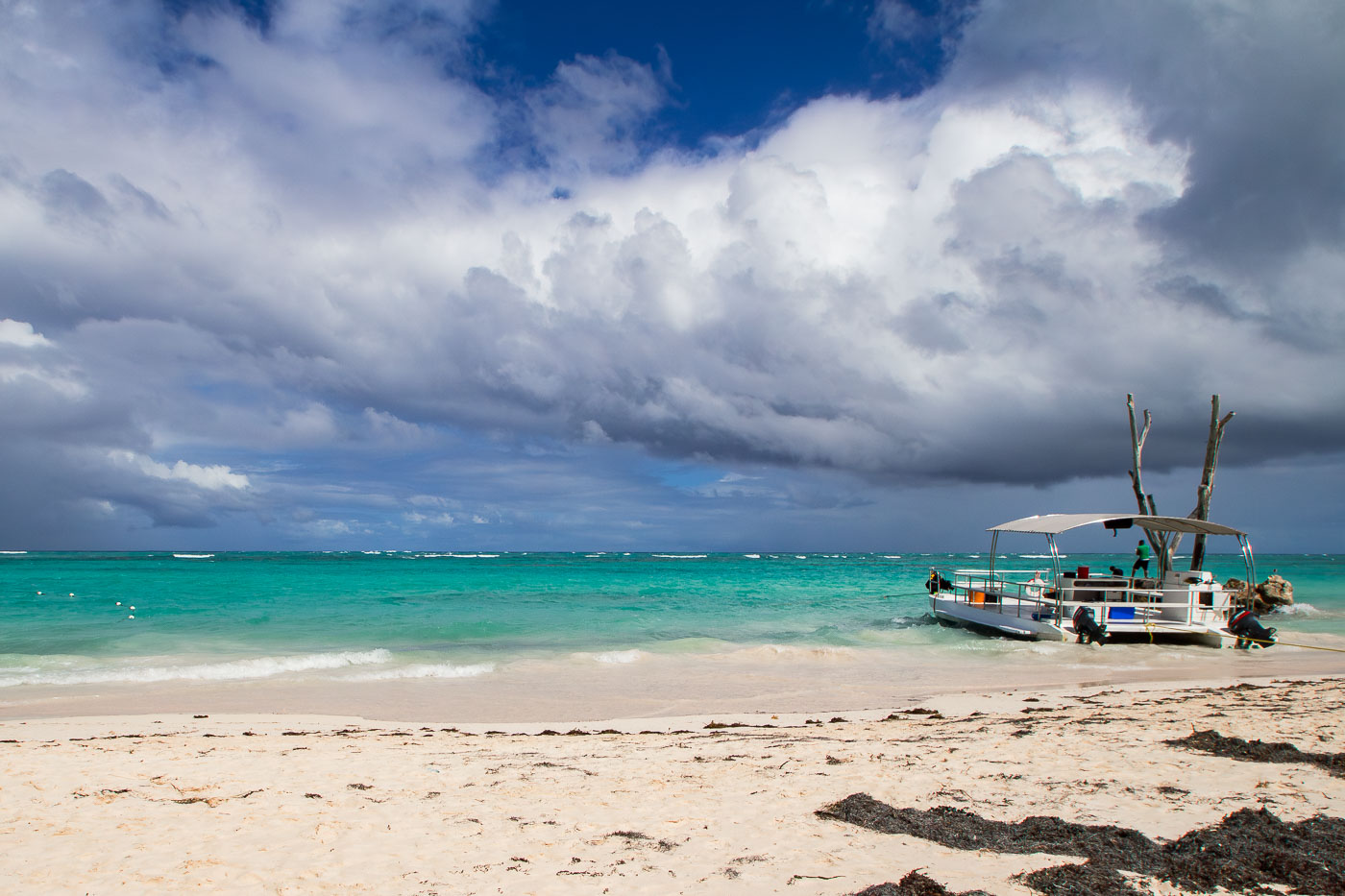 Beach Boat at Punta Cana Before the Storm