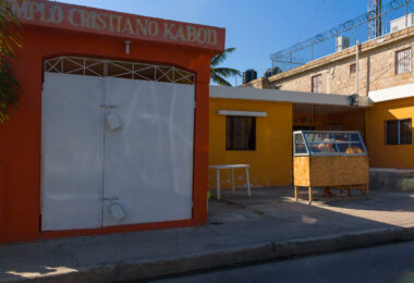 A woman selling bread in La Romana, Dominican Republic
