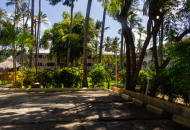 Parking lot at 
Cortecito Inn in Dominican Republic.