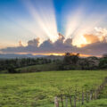 Dominican Republic sunset over farm land