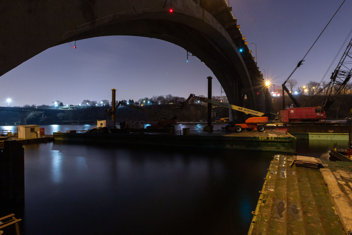 Repairs being done on the Franklin Avenue bridge in Minneapolis.