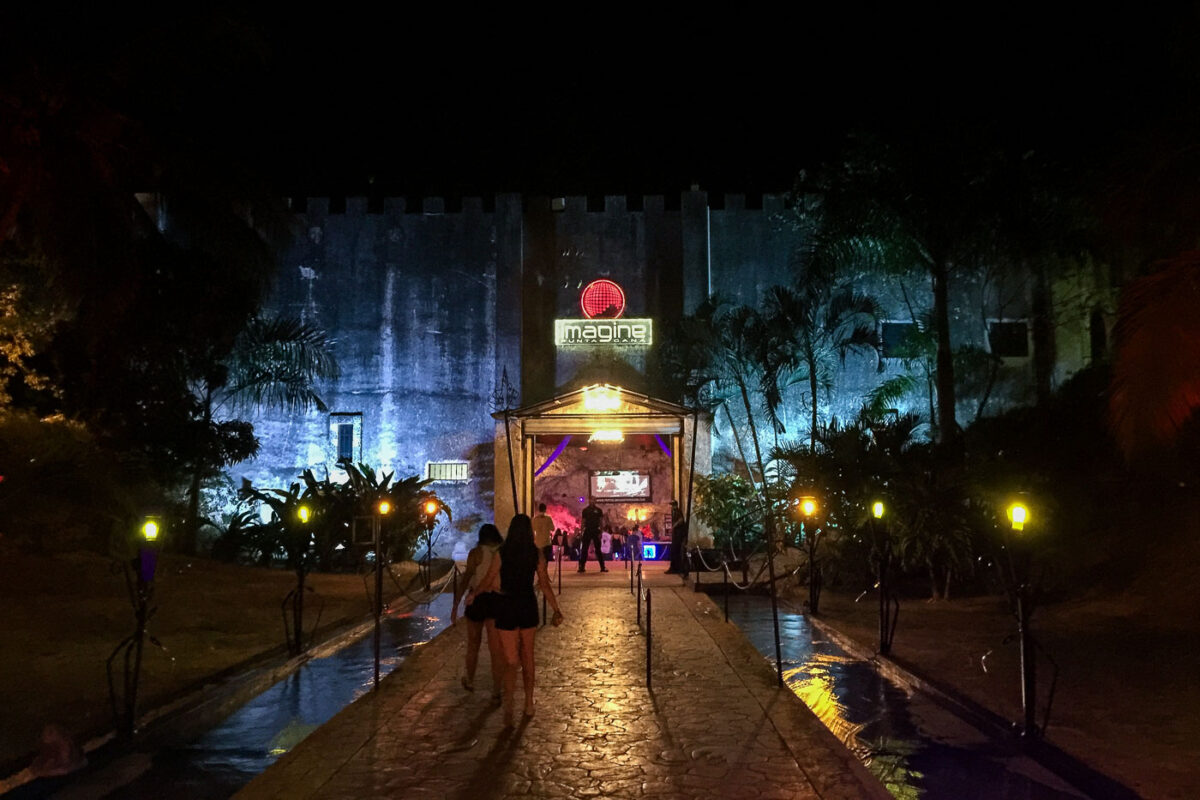 Imagine Nightclub in Punta Cana. The club resembles an underground cave.