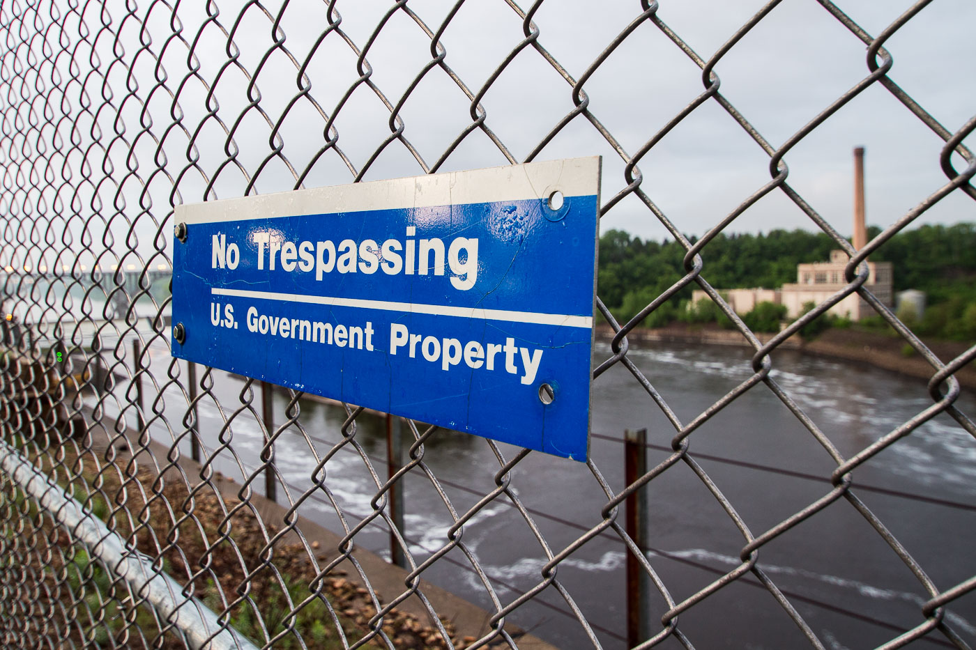 US Government Property No Trespassing sign in St Paul