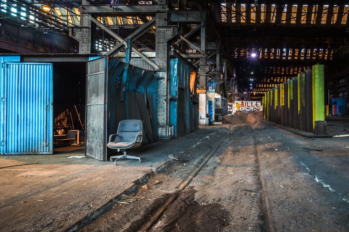 An Office Chair Among Rail Spurs at ArcelorMittal Indiana Harbor