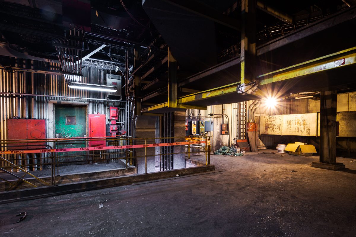 Danger Tape Blocks a Doorway at ArcelorMittal Indiana Harbor