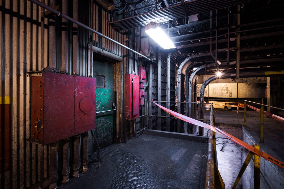 Electrical Cabinets Along a Walkway at ArcelorMittal Indiana Harbor