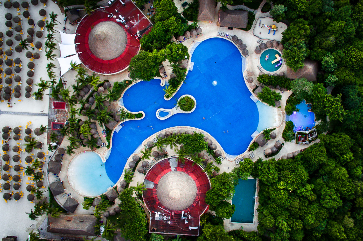 Aeriual of Iberostar Tucan Quetzal pool in Playa Del Carmen