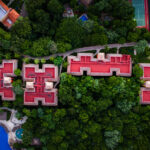 Aerial photo of the Iberrostar Tucan resort in Playa Del Carmen, Mexico.
