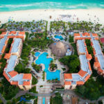 Sandos Playacar Beach Resort in Playa Del Carmen Mexico from above.